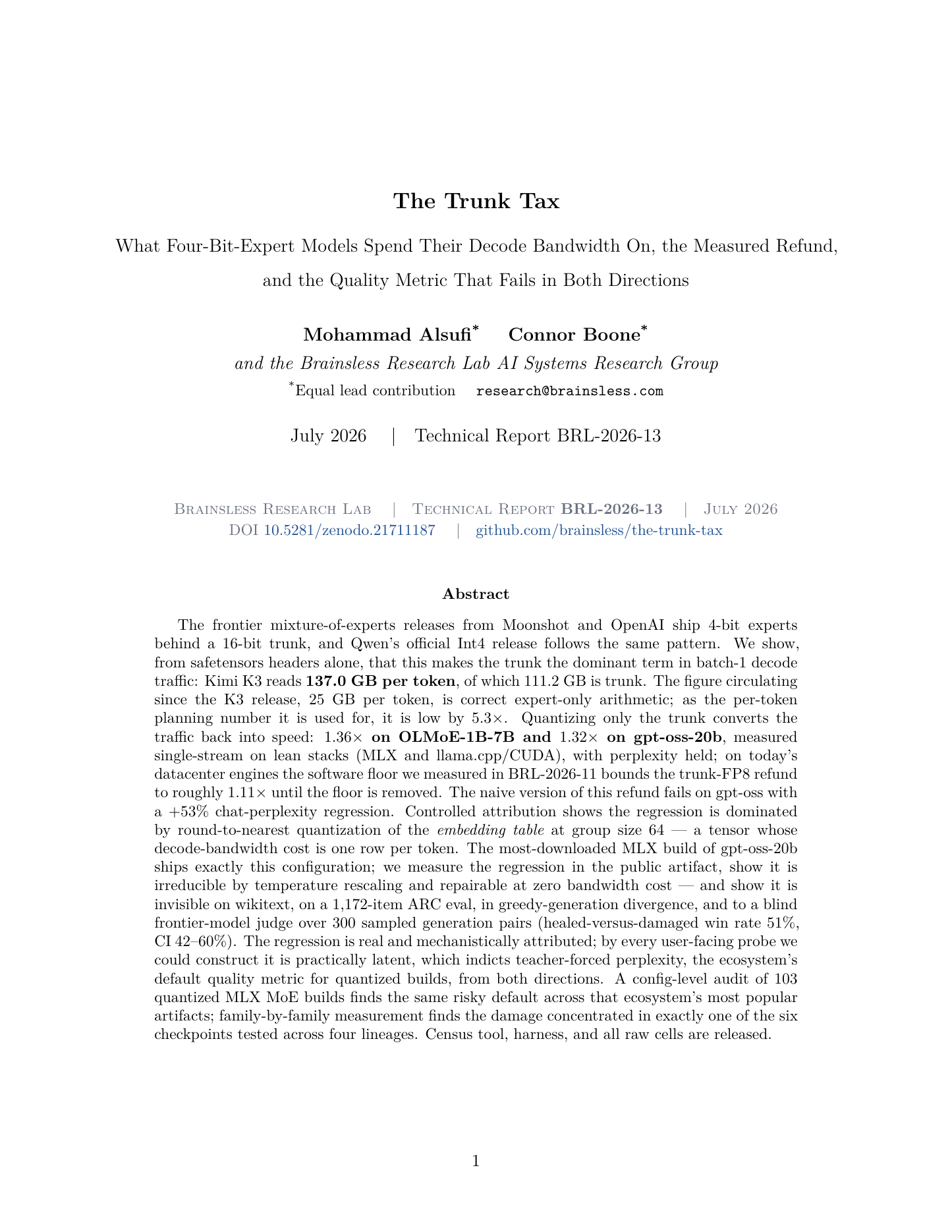 The Trunk Tax, first page